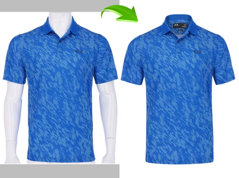 Ghost mannequin effect on casual men’s shirt showing invisible form