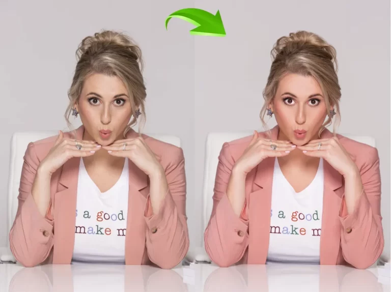 Expert headshot retouching with smooth skin and natural lighting