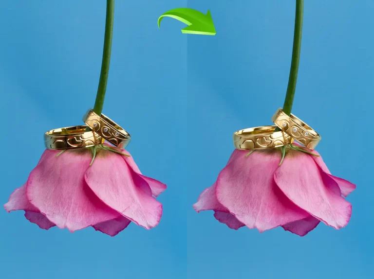 High-end jewelry retouching with sparkle enhancement and flawless finish