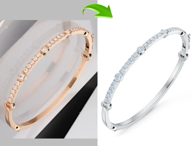 High-End Jewelry Retouching with Shine Enhancement and Background Cleanup