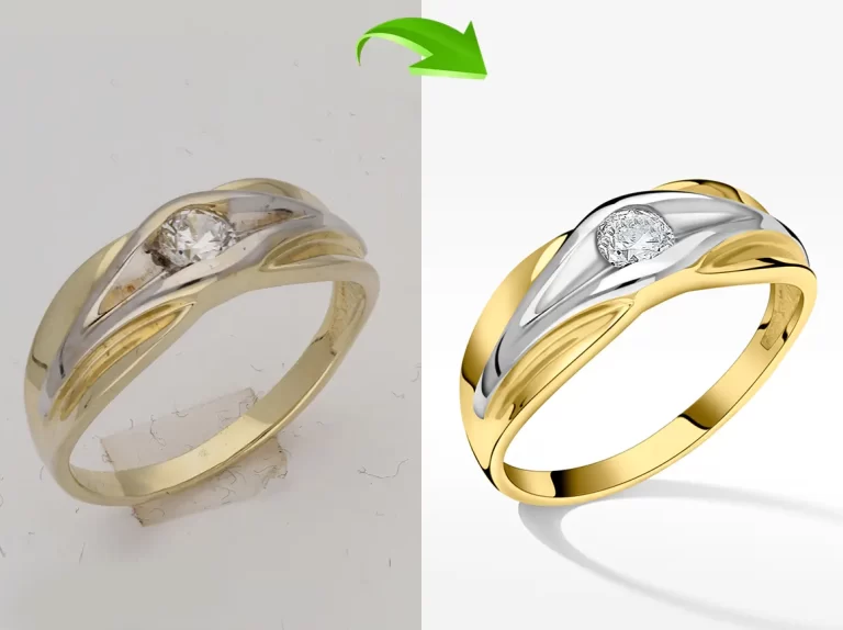 Detailed jewellery retouching with enhanced sparkle and clarity