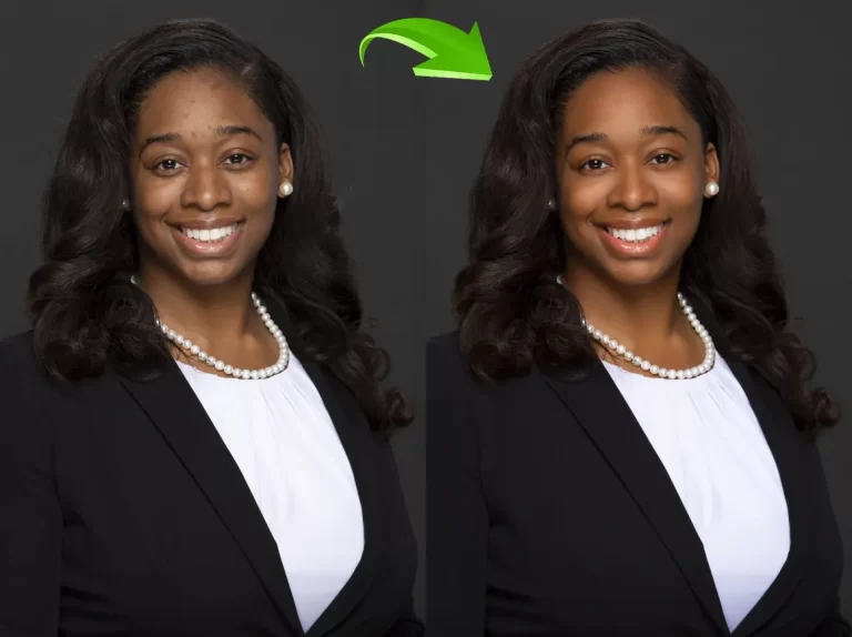 Portrait retouching gallery showcasing professional skin and tone correction