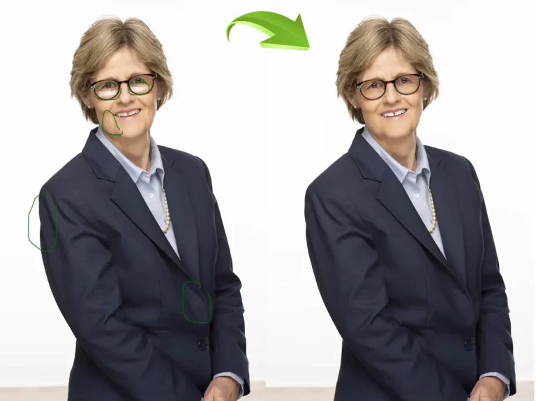 Smooth and natural portrait retouching with enhanced skin texture and color balance