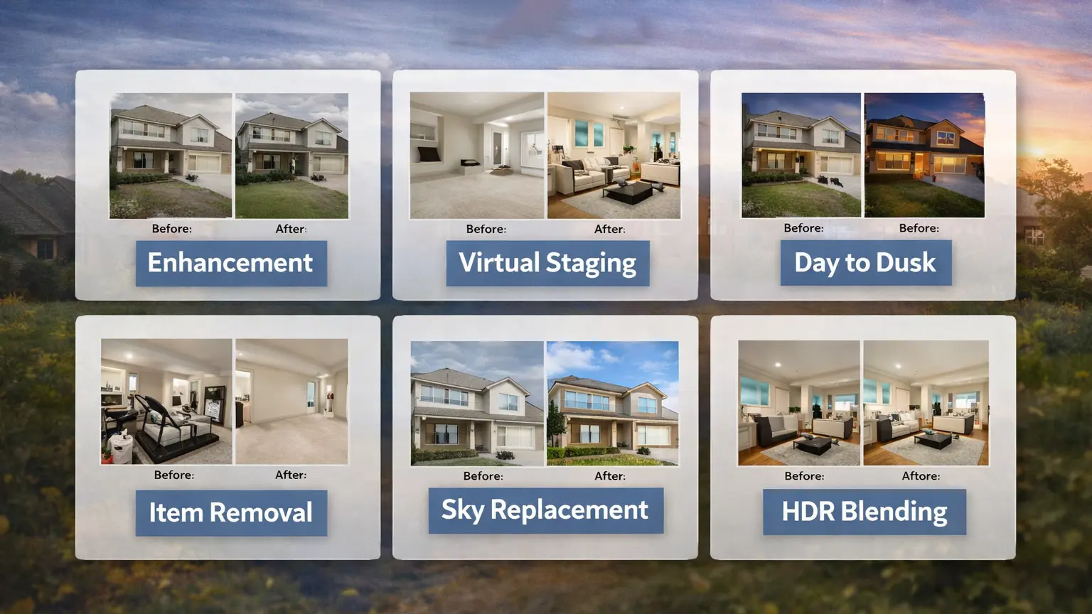 Types of Real Estate Photo Editing Services