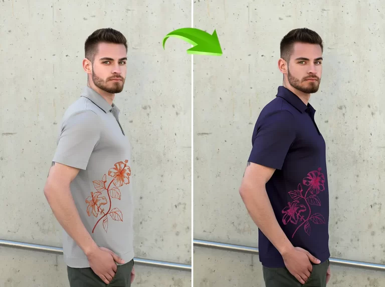 Professional model retouching with flawless skin and enhanced features