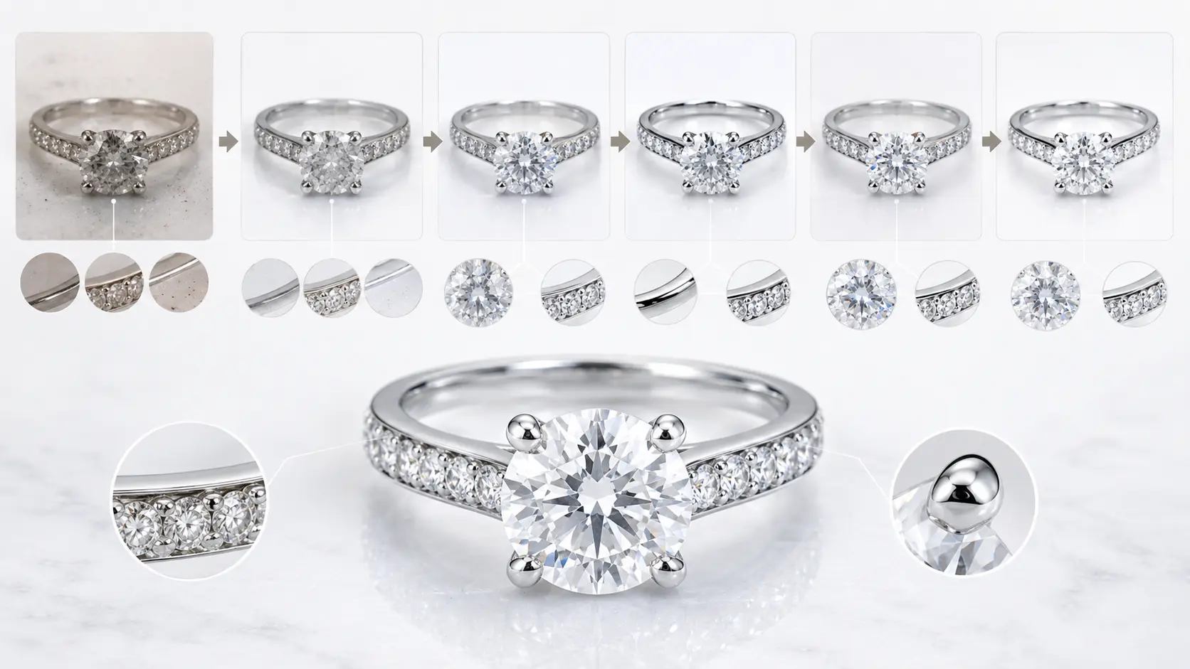 Step-by-Step Diamond Jewelry Retouching Workflow