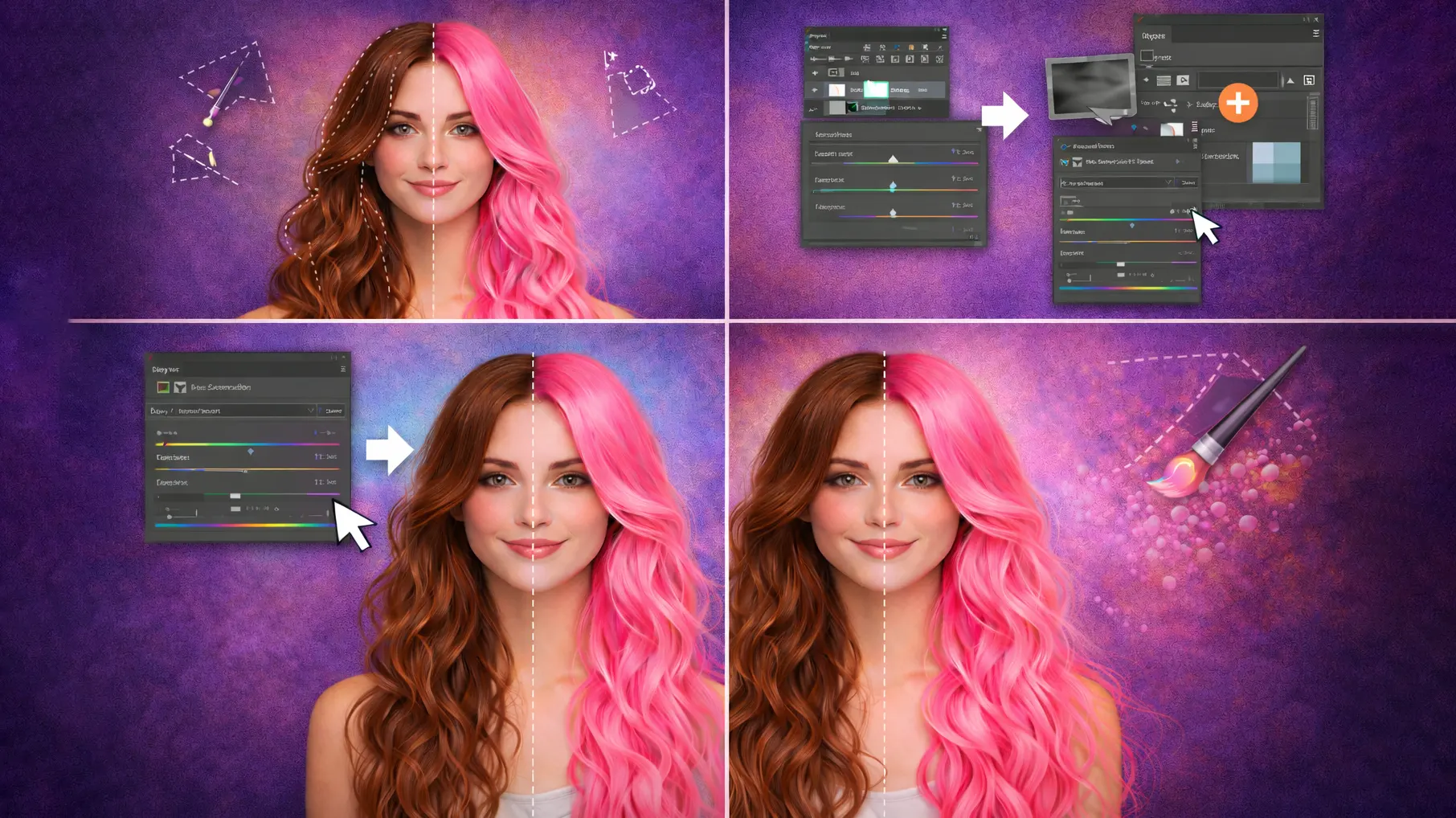 photoshop hair color change