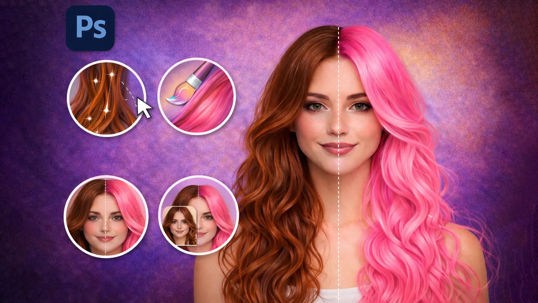 photoshop hair color change