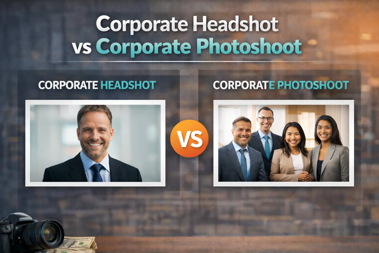 Corporate Headshot vs Corporate Photoshoot