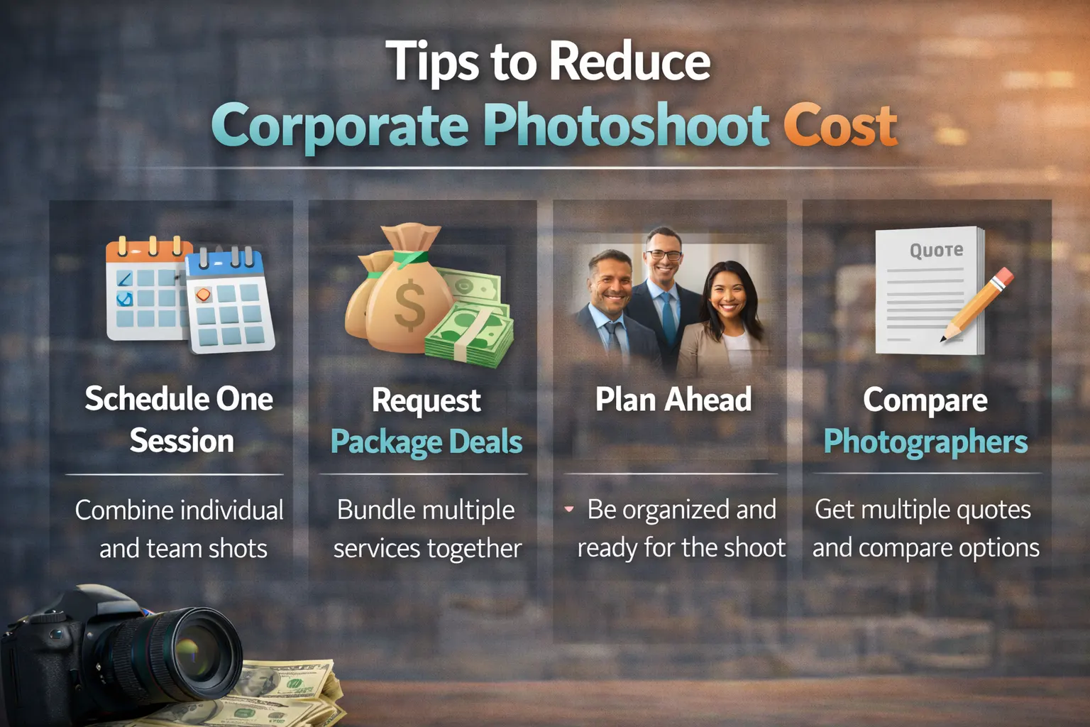 Tips to Reduce Corporate Photoshoot Cost