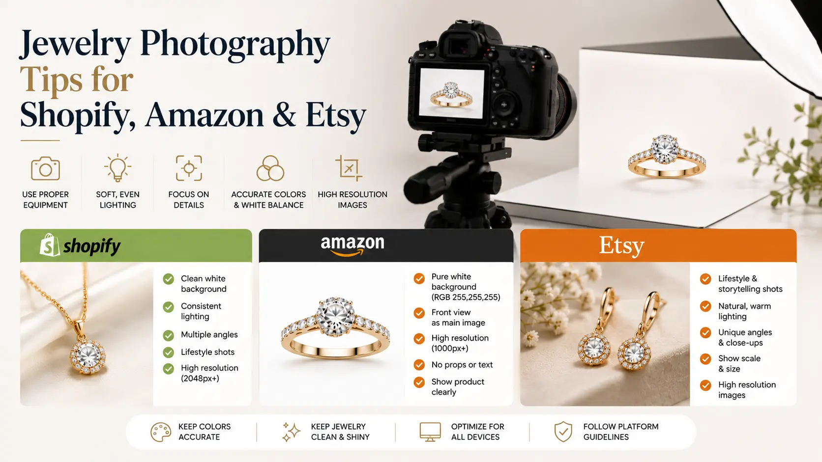 Jewelry Photography Tips for Shopify, Amazon, and Etsy