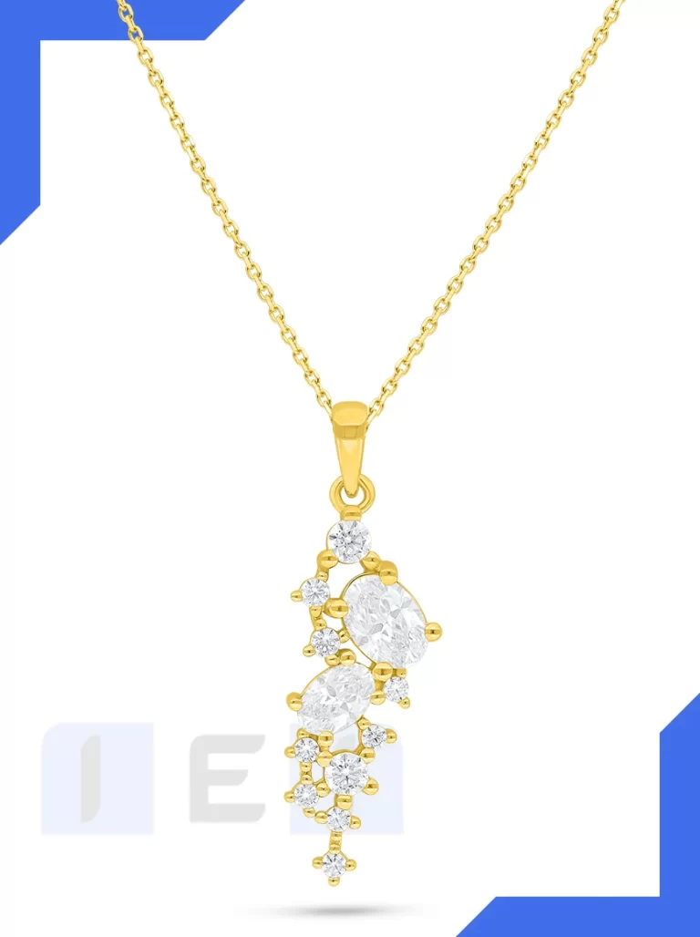 Retouched necklace pendant photo with balanced gemstone colors and vibrant tone