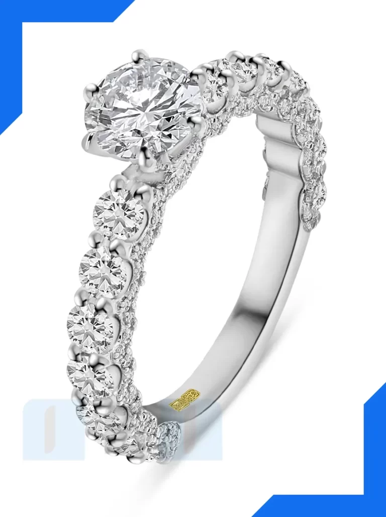Professionally retouched ring photo with realistic shadow for depth and dimension