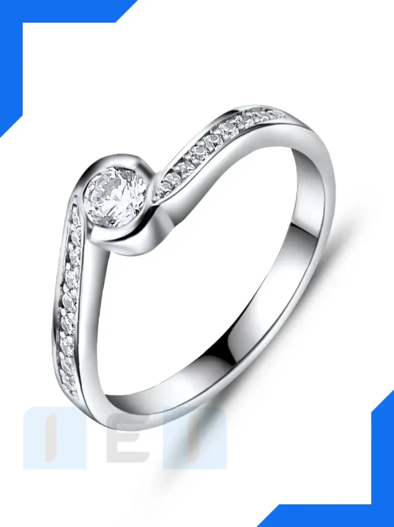 Professionally retouched silver ring photo with enhanced shine, smooth surface, and clear details