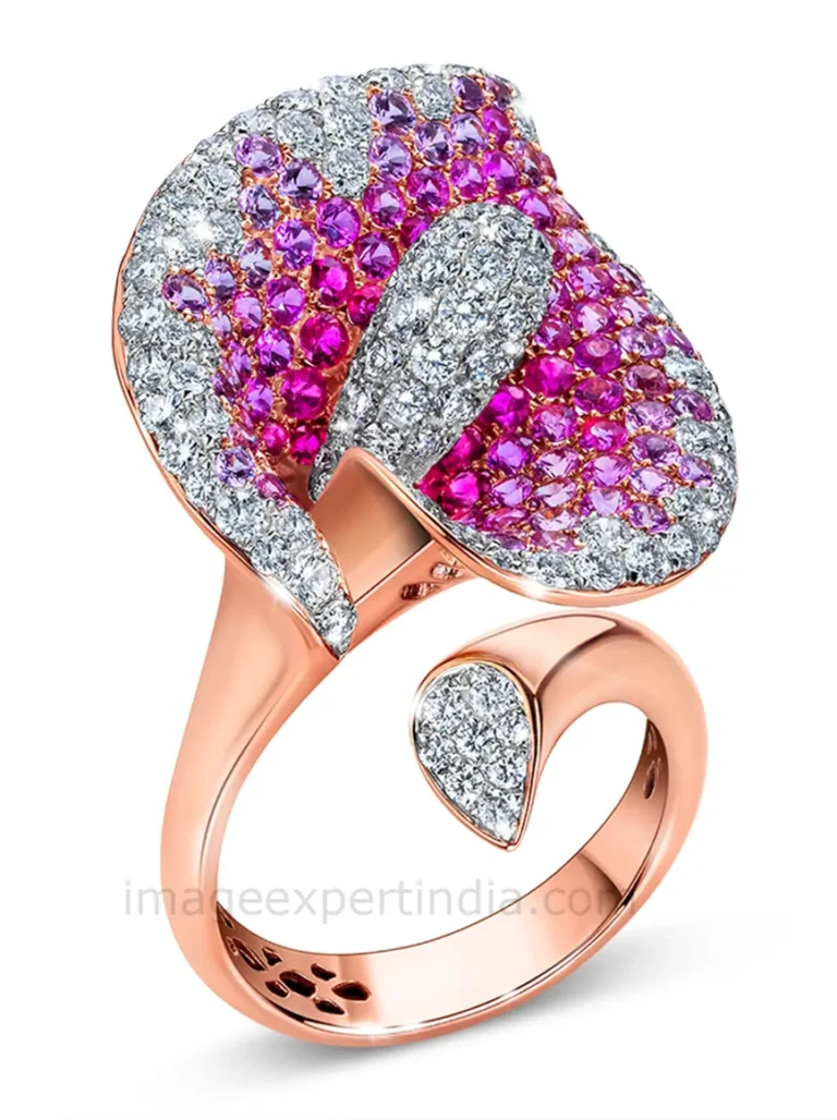 Retouched diamond jewelry photo with enhanced sparkle, clarity, and flawless finish