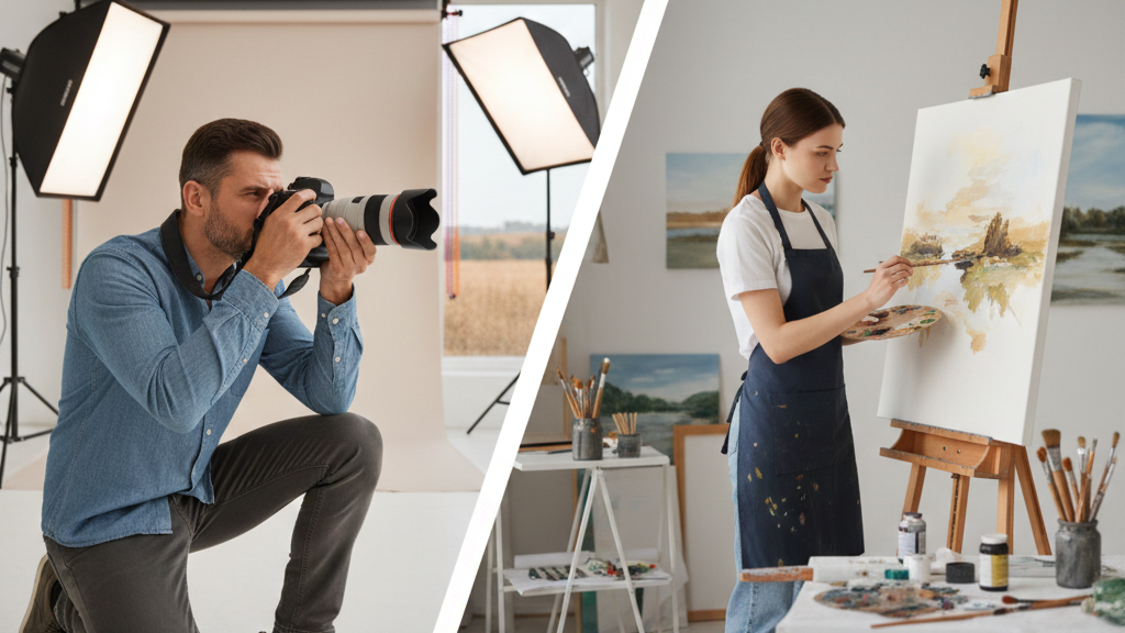 Composition Techniques in Photography vs Art