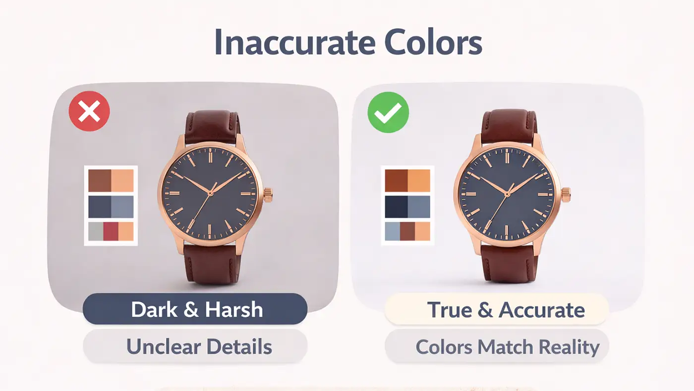 Inaccurate Colors Common Product Photography Mistakes