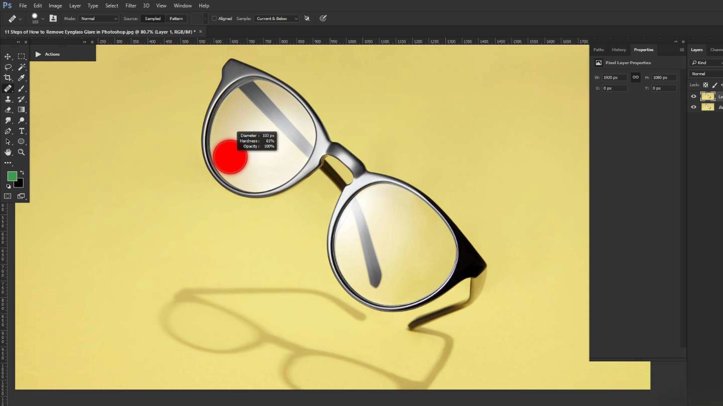How to Remove Eyeglass Glare in Photoshop Using the Spot Healing Brush