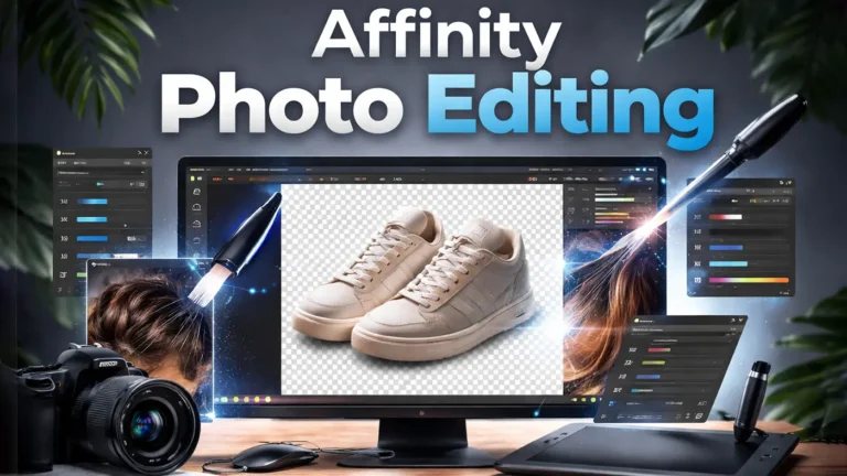 Affinity Photo Editing for Clean Cutouts, Shadows, and Retouching
