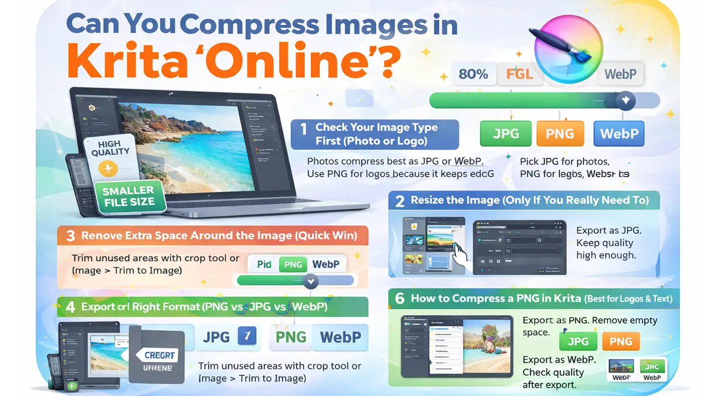 step by step Compres Images in Krita