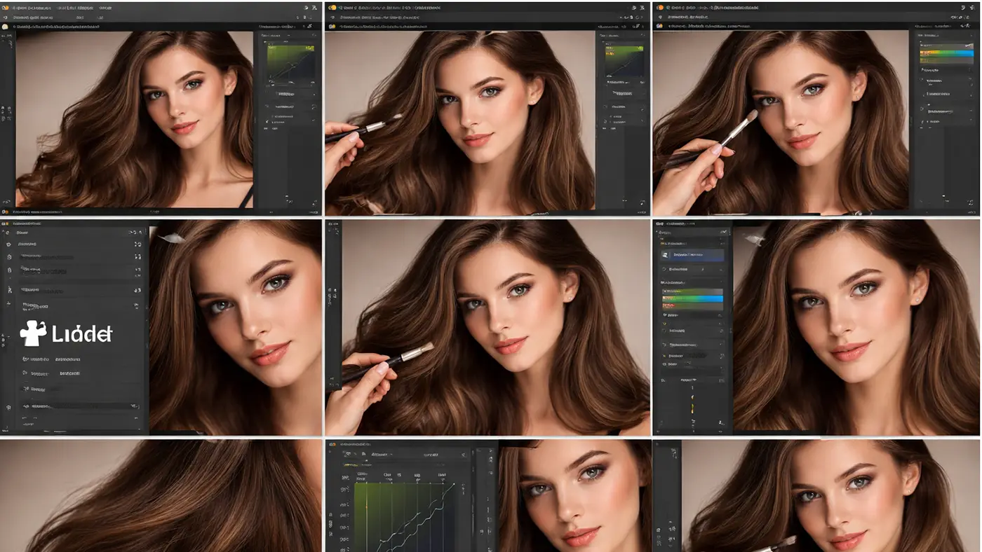 step by step in hair brush photoshop