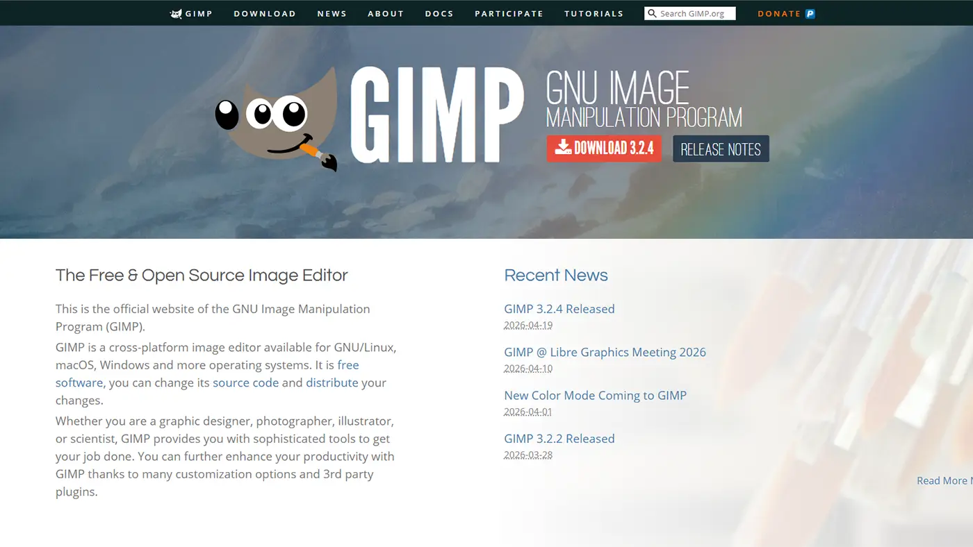 Gimp Open Source Image Editor
