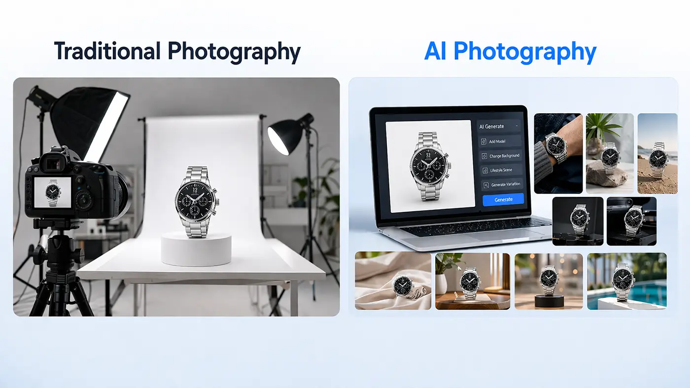 What is Traditional and AI Product Photography