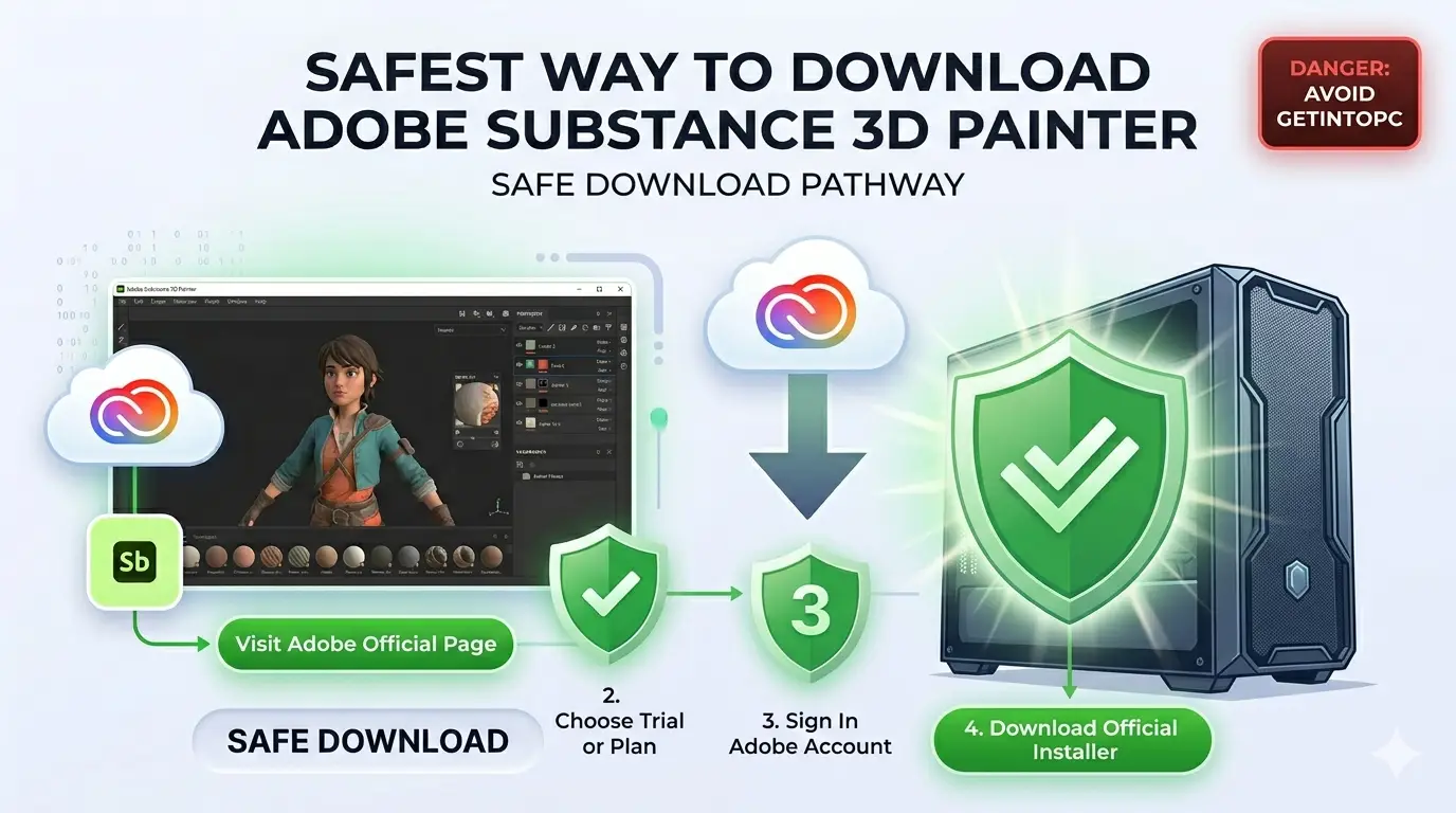 Safe way to Download Adobe Substance 3d Painter Getintopc